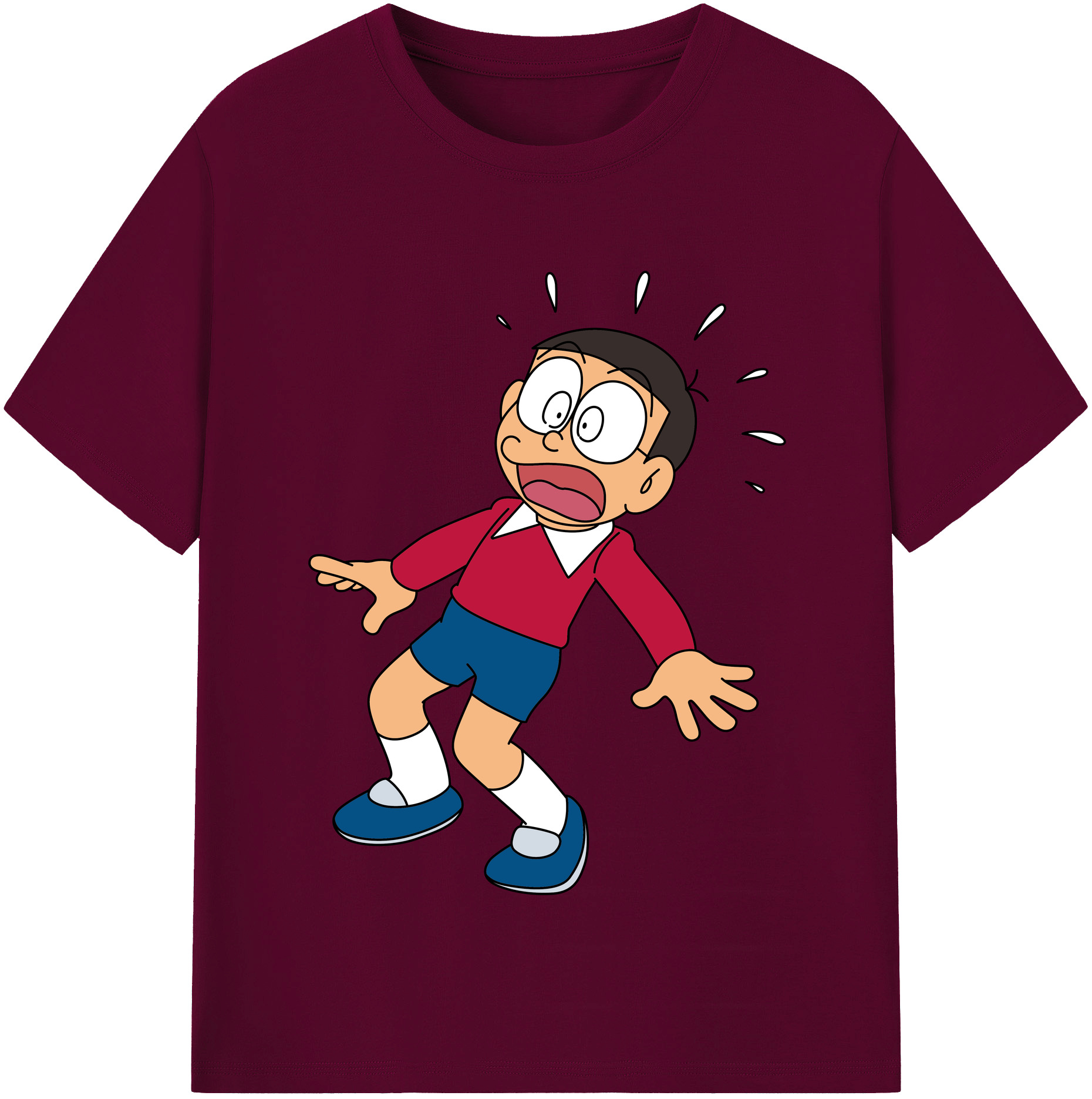 （画像用） ドラえもん 野比 のび太 Doraemon Nobita Nobi レディースカジュアルプリントTシャツ（綿100％）